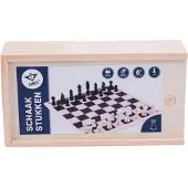 Longfield Games Schaakstukken Essenhout – Luxe Houten Schaakset 32 Stuks – Koning 88 mm – Zwart & Naturel – Met Opbergkistje – Klassiek Schaakspel –