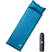 vidaXL Kampeermatras met kussen zelfopblazend 1-persoons turquoise