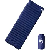 vidaXL Kampeermatras met kussen zelfopblazend 1-persoons marineblauw