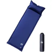 vidaXL Kampeermatras met kussen zelfopblazend 1-persoons marineblauw