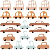 Pastelowe Love Muursticker - Cars Cars