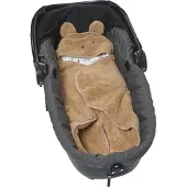 Vertbaudet Plaid trappelzak baby in peluche, jersey-voering beer