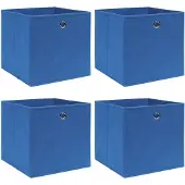 vidaXL Opbergboxen 4 st 32x32x32 cm stof blauw