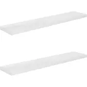 vidaXL Wandschappen zwevend 2 st 120x23,5x3,8 cm MDF hoogglans wit