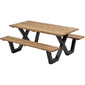 Talen Buitenmeubelen Picknicktafel hardhout metalen frame 230x160 cm