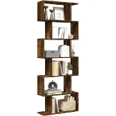 vidaXL Kamerscherm / boekenkast 6-laags 70x24x193 cm hout gerookt eik