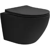 LuxeBath Randloze wandcloset met nano-coating 49,5 cm zwart mat keramiek