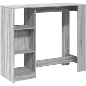 vidaXL Barkruk met plank, grijs Sonoma, 124x46x103,5 cm, houtvezel