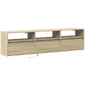 vidaXL Tv-wandmeubel met LED-verlichting 180x31x45 cm sonoma eiken