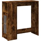 vidaXL Barkruk met plank, gerookt eikenhout, 101x40x103,5 cm, houtvezel