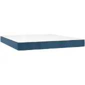 vidaXL Pocketveringmatras 160x220x20 cm fluweel donkerblauw