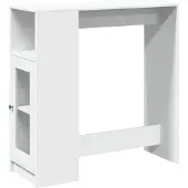 vidaXL Bartafel met rekken 101x40x103,5 cm bewerkt hout wit