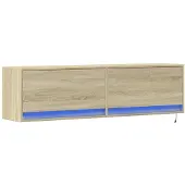 vidaXL Tv-wandmeubel met LED-verlichting 140x31x38 cm sonoma eiken