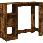 vidaXL Barkruk met plank, gerookt eikenhout, 124x46x103,5 cm, houtvezel