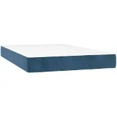 vidaXL Pocketveringmatras medium 120x220x20 cm fluweel donkerblauw