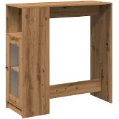 vidaXL Barkruk met plank, Artisan-eikenhout, 101x40x103,5 cm, houtvezel