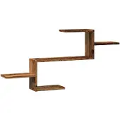 vidaXL Wandschap 104x15x49 cm bewerkt hout oud houtkleurig