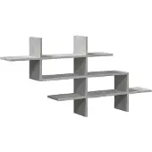 vidaXL Wandschap 124,5x18x60,5 cm bewerkt hout betongrijs