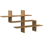 vidaXL Wandschap 124,5x18x60,5 cm bewerkt hout artisanaal eikenkleurig