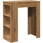 vidaXL Barkruk met plank, Artisan-eikenhout, 95x47x103,5 cm, houtvezel