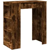 vidaXL Barkruk met plank, gerookt eikenfineer, 95x47x103,5 cm, houtvezelplaat