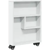 vidaXL Opbergtrolley smal 48x13x68 cm bewerkt hout wit