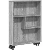 vidaXL Opbergtrolley smal 48x13x68 cm bewerkt hout grijs sonoma eiken