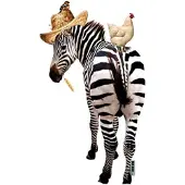 VAN IKKE Muursticker Zebra met kip