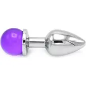Kiotos - Aluminium Buttplug Met Glinsterende Ronde Siersteen - Paars