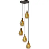 Freelight Hanglamp Dorato 5 lichts Ø 40 cm Vide zwart goud