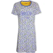 Irresistible Dames Nachthemd - Katoen - Ronde Hals - Blauw - Maat XXL