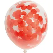 We Fiesta 6 Papier Confetti ballonnen 12″ rood - Versiering Feestdecoratie Decoratie Verjaardag Jubileum Thema Feest Ballon