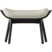 UMAGE The Reader Ottoman black oak | White sands - Textile