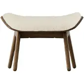 UMAGE The Reader Ottoman Dark oak | Teddy white - Teddy bear fabric