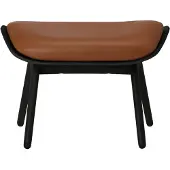 UMAGE The Reader Ottoman black oak | Cognac - Leather
