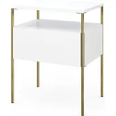 Vicco Mira Nachtkastje – 40 x 50 cm Wit/Goud