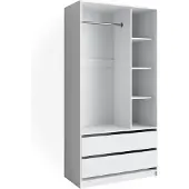 Vicco Kledingopslagkast Elmo Wit 100 x 200 cm met 2 laden, Model 40625