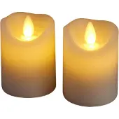 Sirius Home Sara LED Kaarsen – Set van 2 – Ivoorkleur – Beweegbare Vlam – Stompkaars Sfeerverlichting