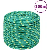 vidaXL Boottouw 14 mm 100 m polypropyleen groen