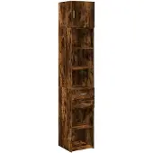 vidaXL Opbergkast smal 40x42,5x225 cm bewerkt hout gerookt eikenkleur
