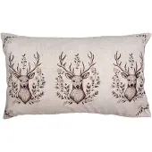 Clayre & Eef Kussenhoes 30x50 cm Beige Polyester Hert Sierkussenhoes Beige Sierkussenhoes
