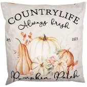 Clayre & Eef Kussenhoes 45x45 cm Beige Polyester Pompoen Sierkussenhoes Beige Sierkussenhoes