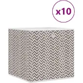 vidaXL Opbergboxen 10 st inklapbaar 32x32x32 cm ongeweven stof bruin