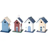 Esschert Design Zweeds vogelhuisje wit/blauw