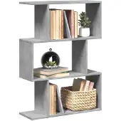 vidaXL Kamerscherm / boekenkast 3-laags 70x24x97 cm hout betongrijs