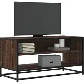 vidaXL Tv-meubel 91x40x46 cm bewerkt hout metaal bruin eikenkleur