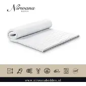 Nirwana bedden 90x200 Premium Witte Tijk + Rits (Topper)