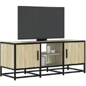 vidaXL Tv-meubel 100x35x41 cm bewerkt hout metaal sonoma eikenkleurig