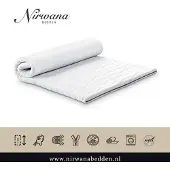 Nirwana bedden 80x200 Premium Witte Tijk + Rits (Topper)