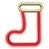 Forever Neon LED kerstsokken, wit en rood, flanel, Light